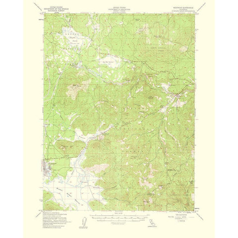 Westwood California Quad - USGS 1956 Gold Ornate Wood Framed Art Print with Double Matting by USGS