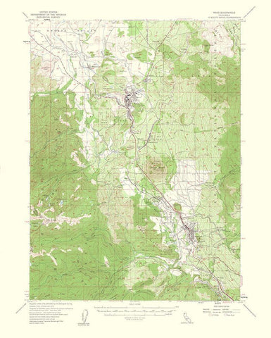Weed California Quad - USGS 1954 White Modern Wood Framed Art Print with Double Matting by USGS
