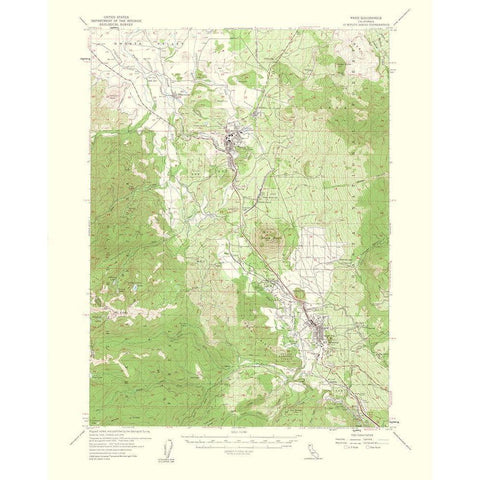 Weed California Quad - USGS 1954 White Modern Wood Framed Art Print by USGS