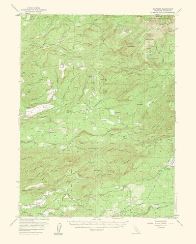Whitmore California Quad - USGS 1956 White Modern Wood Framed Art Print with Double Matting by USGS