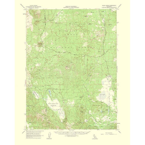 White Horse California Quad - USGS 1956 Black Modern Wood Framed Art Print with Double Matting by USGS