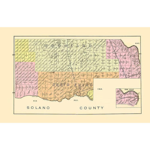 Yolo  East Central California Landowner Gold Ornate Wood Framed Art Print with Double Matting by De Pue