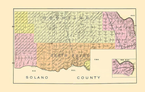 Yolo  East Central California Landowner White Modern Wood Framed Art Print with Double Matting by De Pue