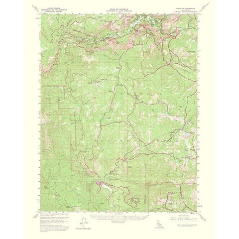 Yosemite California Quad - USGS 1956 White Modern Wood Framed Art Print by USGS