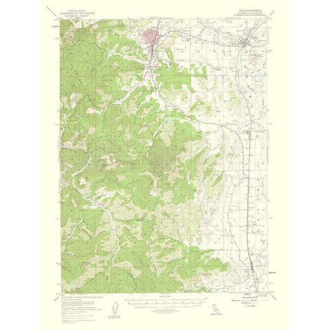 Yreka California Quad - USGS 1956 Black Modern Wood Framed Art Print with Double Matting by USGS