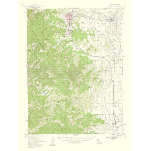 Yreka California Quad - USGS 1956 Gold Ornate Wood Framed Art Print with Double Matting by USGS