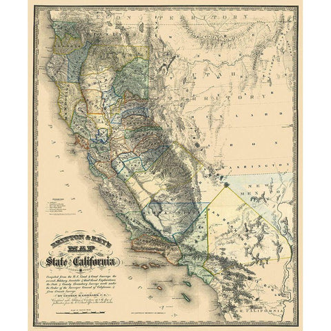 California - Goddard 1857 White Modern Wood Framed Art Print by Goddard