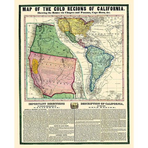 Gold Regions of California - Thayer 1849 White Modern Wood Framed Art Print by Thayer