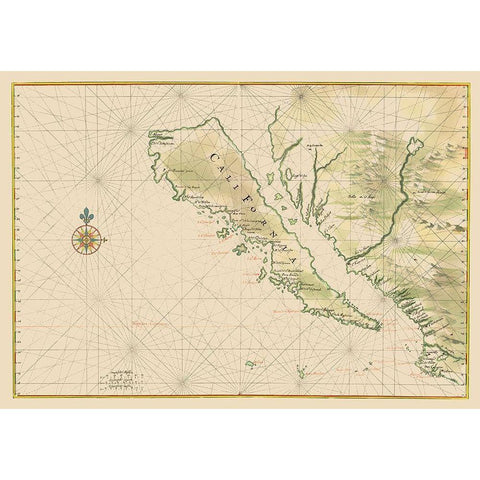 California - 1650 White Modern Wood Framed Art Print by Unknown