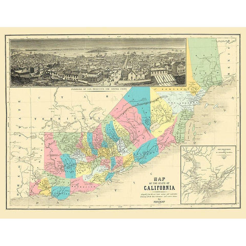 California - Vincent 1860 White Modern Wood Framed Art Print by Vincent