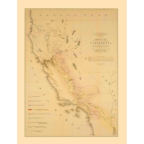 California Railroad Survey - War Dept 1855 Black Modern Wood Framed Art Print with Double Matting by War Dept