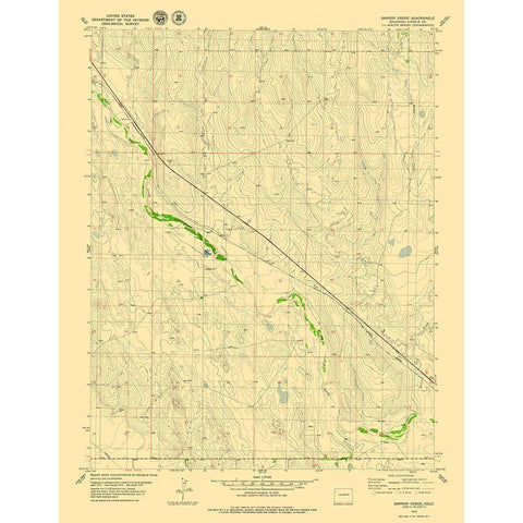 Barron Creek Colorado Quad - USGS 1979- 23 x 29.66 Gold Ornate Wood Framed Art Print with Double Matting by USGS
