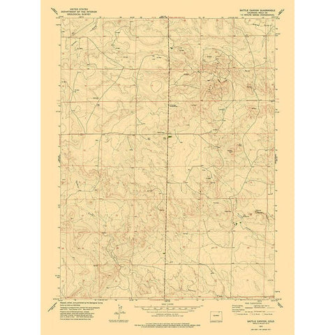 Battle Canyon Colorado Quad - USGS 1977 Black Modern Wood Framed Art Print with Double Matting by USGS