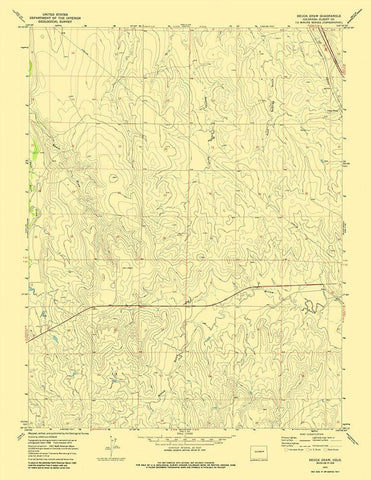 Beuck Draw Colorado Quad- USGS 1970 White Modern Wood Framed Art Print with Double Matting by USGS