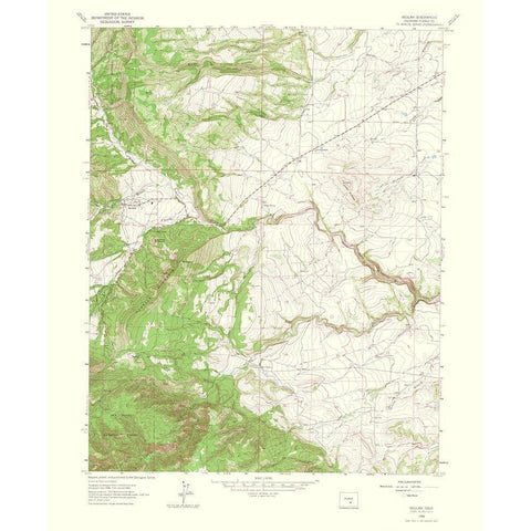 Beulah Colorado Quad - USGS 1966 Black Modern Wood Framed Art Print with Double Matting by USGS