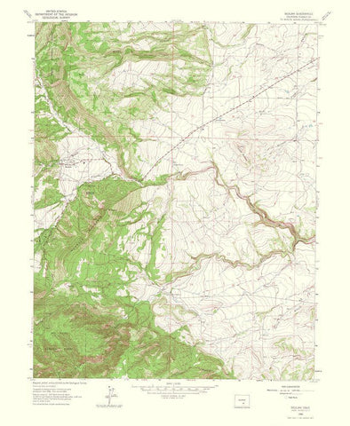 Beulah Colorado Quad - USGS 1966 White Modern Wood Framed Art Print with Double Matting by USGS