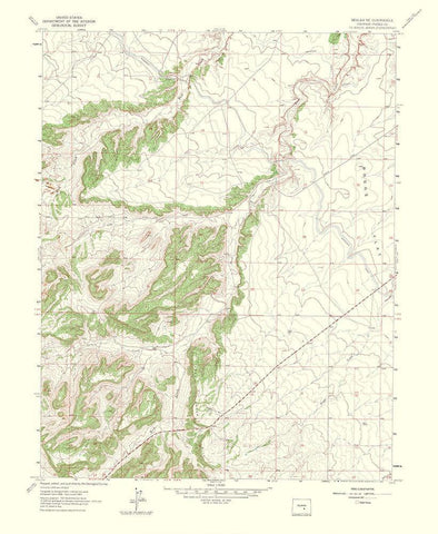 Beulah Colorado Quad - USGS 1965 White Modern Wood Framed Art Print with Double Matting by USGS