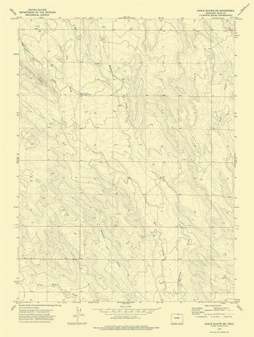 Chalk Bluffs SW Colorado Quad - USGS 1972 White Modern Wood Framed Art Print with Double Matting by USGS