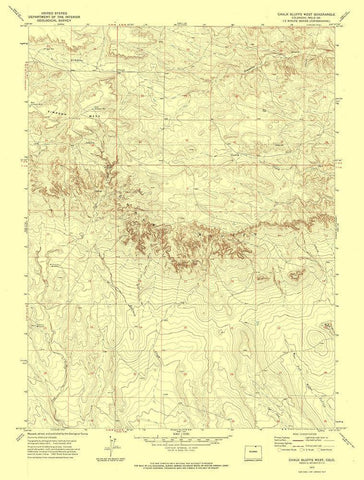 Chalk Bluffs West Colorado Quad - USGS 1972 White Modern Wood Framed Art Print with Double Matting by USGS