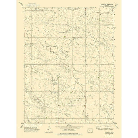 Clarkville Colorado Quad - USGS 1972 Gold Ornate Wood Framed Art Print with Double Matting by USGS