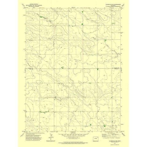 Clarkville NE Colorado Quad - USGS 1971 Gold Ornate Wood Framed Art Print with Double Matting by USGS