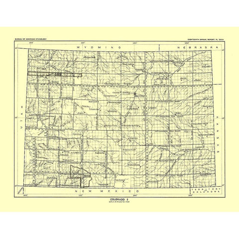 Colorado - Hoen 1896 Gold Ornate Wood Framed Art Print with Double Matting by Hoen