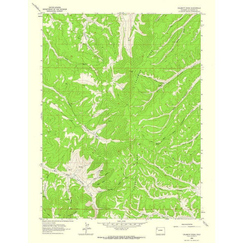 Calamity Ridge Colorado Quad - USGS 1962 Black Modern Wood Framed Art Print with Double Matting by USGS