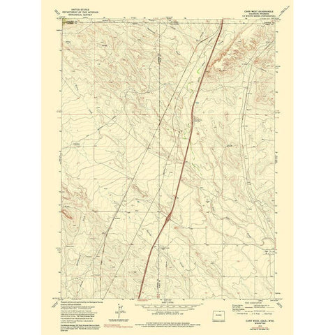 Carr West Colorado Quad - USGS 1975 Black Modern Wood Framed Art Print with Double Matting by USGS