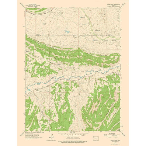 Divide Creek Colorado Quad - USGS 1962 White Modern Wood Framed Art Print by USGS