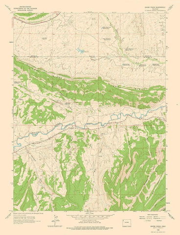 Divide Creek Colorado Quad - USGS 1962 Black Ornate Wood Framed Art Print with Double Matting by USGS