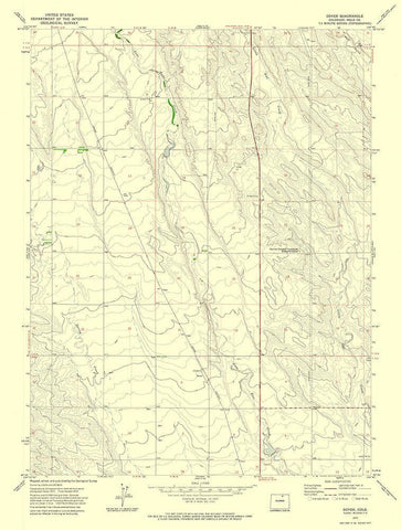 Dover Colorado Quad - USGS 1972 Black Ornate Wood Framed Art Print with Double Matting by USGS