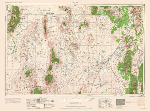 Delta Colorado Quad - USGS 1962 Black Ornate Wood Framed Art Print with Double Matting by USGS