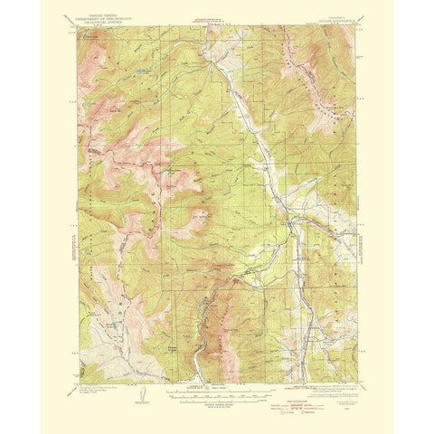 Dillion Colorado Quad - USGS 1955 White Modern Wood Framed Art Print by USGS