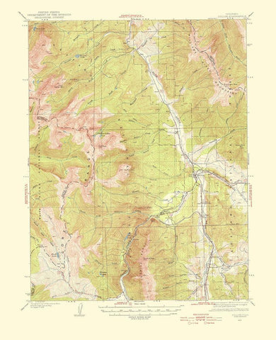 Dillion Colorado Quad - USGS 1955 White Modern Wood Framed Art Print with Double Matting by USGS