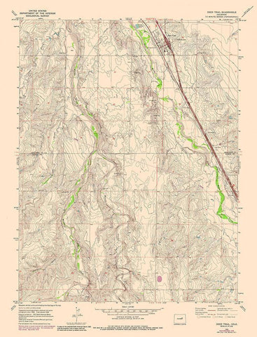 Deer Trail Colorado Quad - USGS 1978 Black Ornate Wood Framed Art Print with Double Matting by USGS