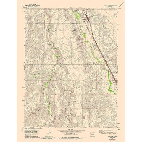 Deer Trail Colorado Quad - USGS 1978 White Modern Wood Framed Art Print by USGS