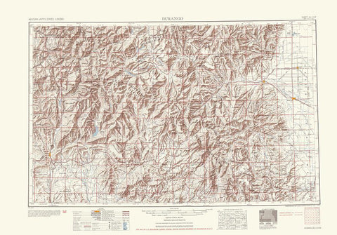 Durango Colorado Sheet - USGS 1953 Black Ornate Wood Framed Art Print with Double Matting by USGS