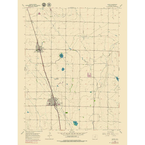 Eaton Colorado Quad - USGS 1960 White Modern Wood Framed Art Print by USGS