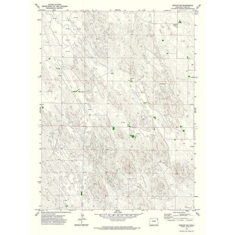 Eckley NE Colorado Quad - USGS 1971 Black Modern Wood Framed Art Print with Double Matting by USGS