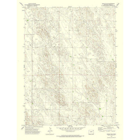 Eckley NW Colorado Quad - USGS 1971 Gold Ornate Wood Framed Art Print with Double Matting by USGS