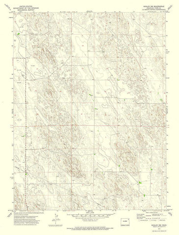 Eckley NW Colorado Quad - USGS 1971 White Modern Wood Framed Art Print with Double Matting by USGS