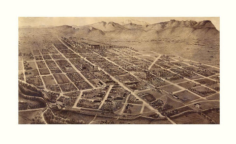 Fort Collins Colorado - Houghton 1899  White Modern Wood Framed Art Print with Double Matting by Houghton