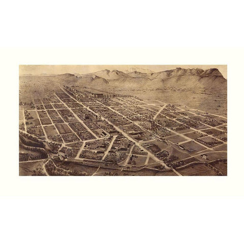 Fort Collins Colorado - Houghton 1899  Gold Ornate Wood Framed Art Print with Double Matting by Houghton