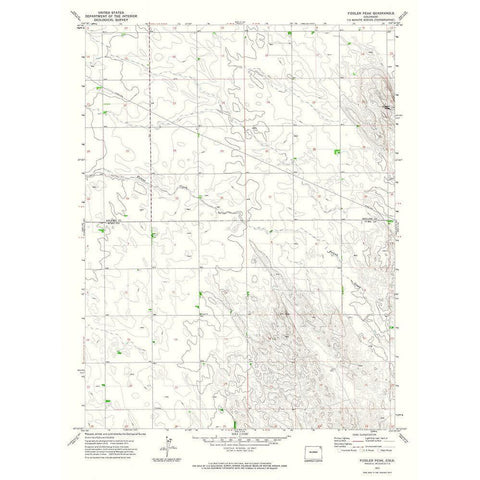 Fiddler Peak Colorado Quad - USGS 1971 Black Modern Wood Framed Art Print with Double Matting by USGS