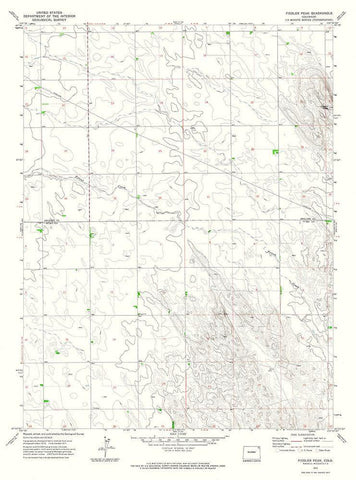 Fiddler Peak Colorado Quad - USGS 1971 White Modern Wood Framed Art Print with Double Matting by USGS