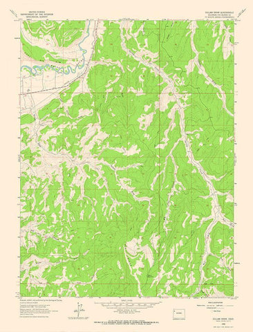 Gillam Draw Colorado Quad - USGS 1962 Black Ornate Wood Framed Art Print with Double Matting by USGS