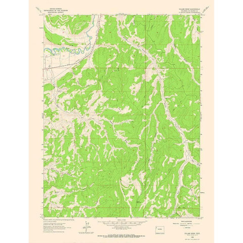 Gillam Draw Colorado Quad - USGS 1962 Gold Ornate Wood Framed Art Print with Double Matting by USGS