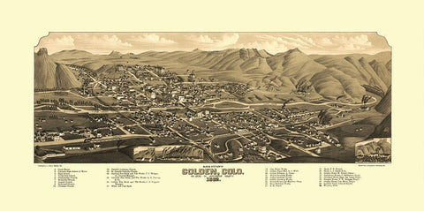 Golden Colorado - Stoner 1882 White Modern Wood Framed Art Print with Double Matting by Stoner