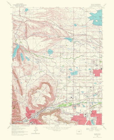 Golden Colorado Quad - USGS 1967 White Modern Wood Framed Art Print with Double Matting by USGS