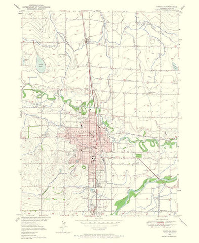 Greeley Colorado Quad - USGS 1965 White Modern Wood Framed Art Print with Double Matting by USGS